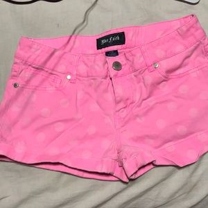 Pink polka dot shorts